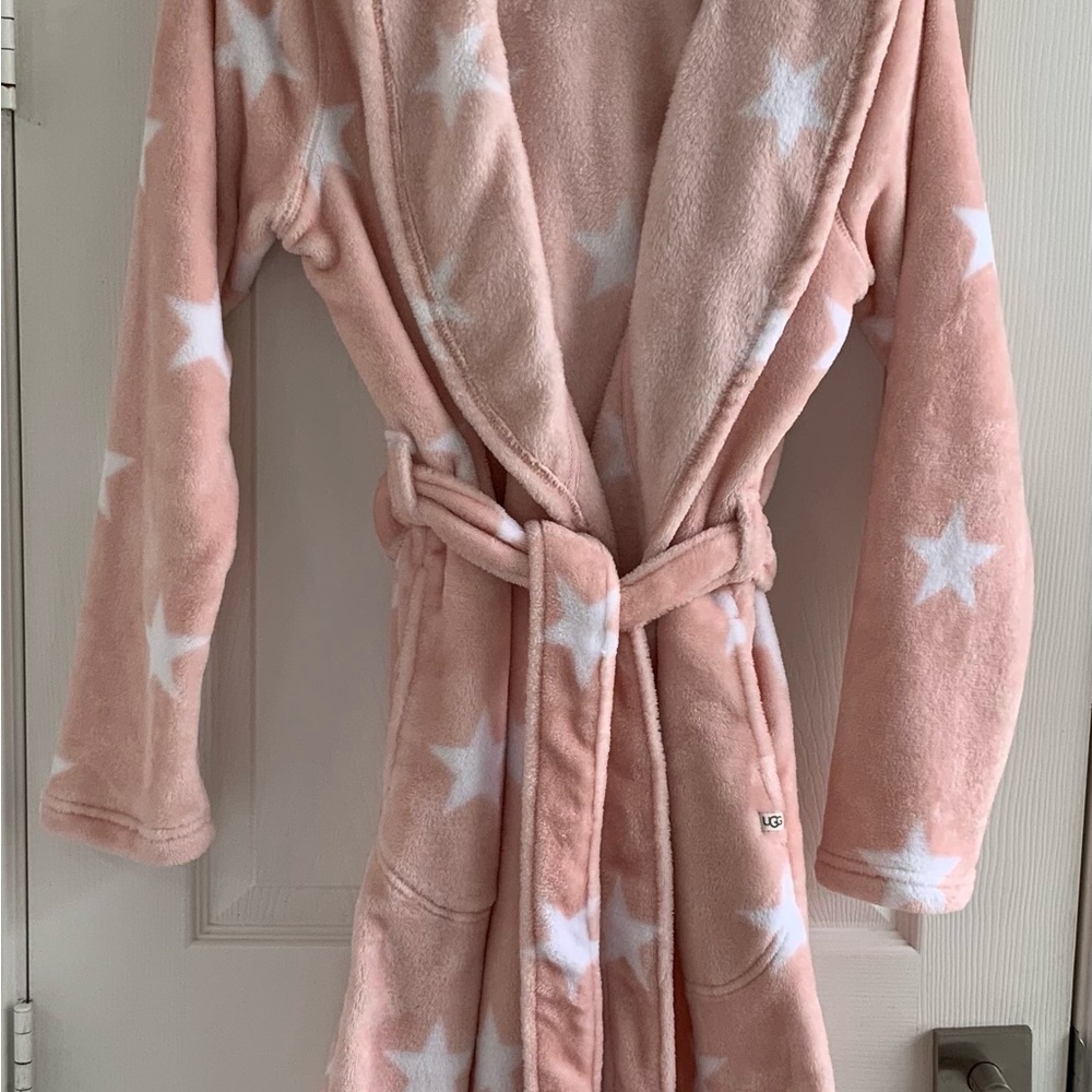 UGG Miranda XL Robe Pink Star Print Cozy Luxurious Preppy - Picture 3 of 12